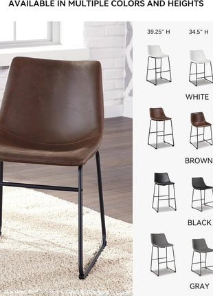 Signature Design by Ashley Centiar Mid-Century Dining Bucket Chairs, Set of 2, Black and Brown