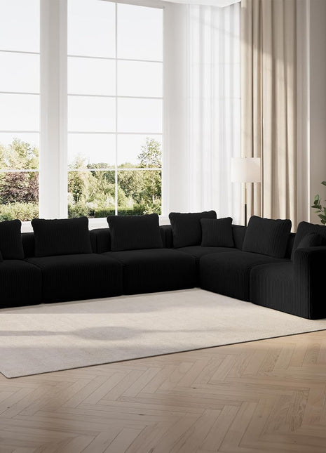 141" Modular Sectional Sofa - Modern L-Shape Cloud Couch with Smart Coil® Support for Living Room and Bedroom, No Assembly Required (6 Seats)