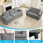 82" Width 2 Pieces Living Room Sofa Sets, 3 Seater Sofas Couch and Loveseat Set, Sofas Couches Living Room Furniture Sets, Sectional 3-Seat Sofa + Loveseat Couch Set for Home Office, Light Grey