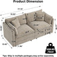 Modular Sectional Sofa Modern Convertible Loveseat Couch,77.16 Inch Deep 2-Seater Sofas Comfy Chenille Cloud Sofas and Couches with Pillows for Living Room Apartment（Camel）