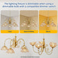 5-Light Vintage Chandeliers in Matte Brass Finish with Amber Glass Shades, Retro Chandelier Light for Dining Room,Hallway,Kitchen