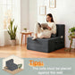 Folding Sof Bed, 4 in 1 Convertible Sleeper Chir with Pillow, Single Memory Fom Fold Out Chir Bed, Modern Floor Futon Sof Couch Mttress for Living Room/Guest/prtment, Drk Grey