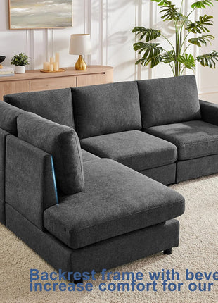 100-Inch L-Shaped Sectional Sofa with Reversible Chaise for Living Rooms, Apartments, and Compact Spaces - Grey