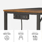Computer Desk, Home Office Desk with Power Outlet, Modern Study Writing Desk with 3 Hooks for Study Room, Home Office, Sturdy and Stable, Easy to Assemble, Rustic Brown and Black BF40UDN01