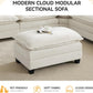 35‘’ Modern Chenille Cloud Sofa Ottoman,Rectangle Ottoman for Modular Sectional Sofa, Beige