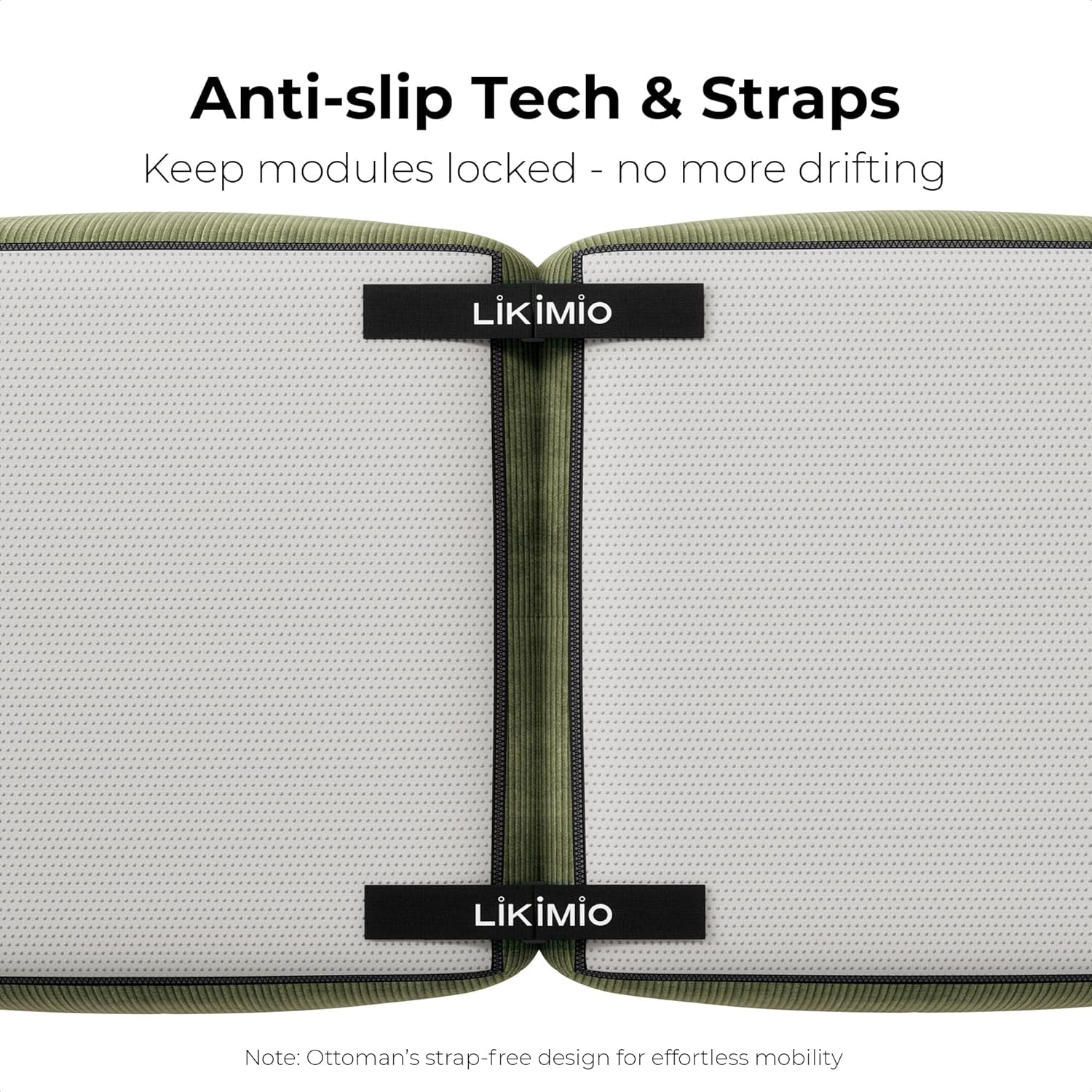 118" Modular Sectional Sofa with Ottoman, L-Shaped Boneless Couch with Deep Seat for Living Room, No Assembly Required, Corduroy Upholstery, Olive Green