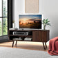 TV Stand for 48 Inch TV, Mid Century Modern Entertainment Center with Storage Cabinet, TV Media Console for Living Room, Bedroom, Dark Brown