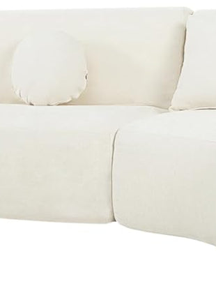140" Curved Polyester Sectional Sofa Set - Modern Elegance with Chaise Lounge and Cushions, Fully Assembled for Immediate Enjoyment