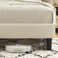 Queen Bed Frame, Platform Bed Frame with Velvet Upholstered Headboard, No Box Spring Needed, Sturdy Metal Support, Noise Free, Easy Assembly, Modern Bedroom Furniture, Beige
