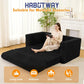 Folding Sofa Bed, 2 in 1 Convertible Sleeper Chair with Armrest, Portable Fold Out Chair Bed, Comfy Floor Couch, Multi-Functional Lazy Sofa for Living Room Bedroom Dorm Home Office, Black