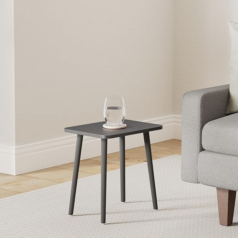 Black Side/End Table, Modern, Minimalist Wooden Small Accent Table with Natural Legs for Living Room, Bedroom, Balcony and Office, Home Decor