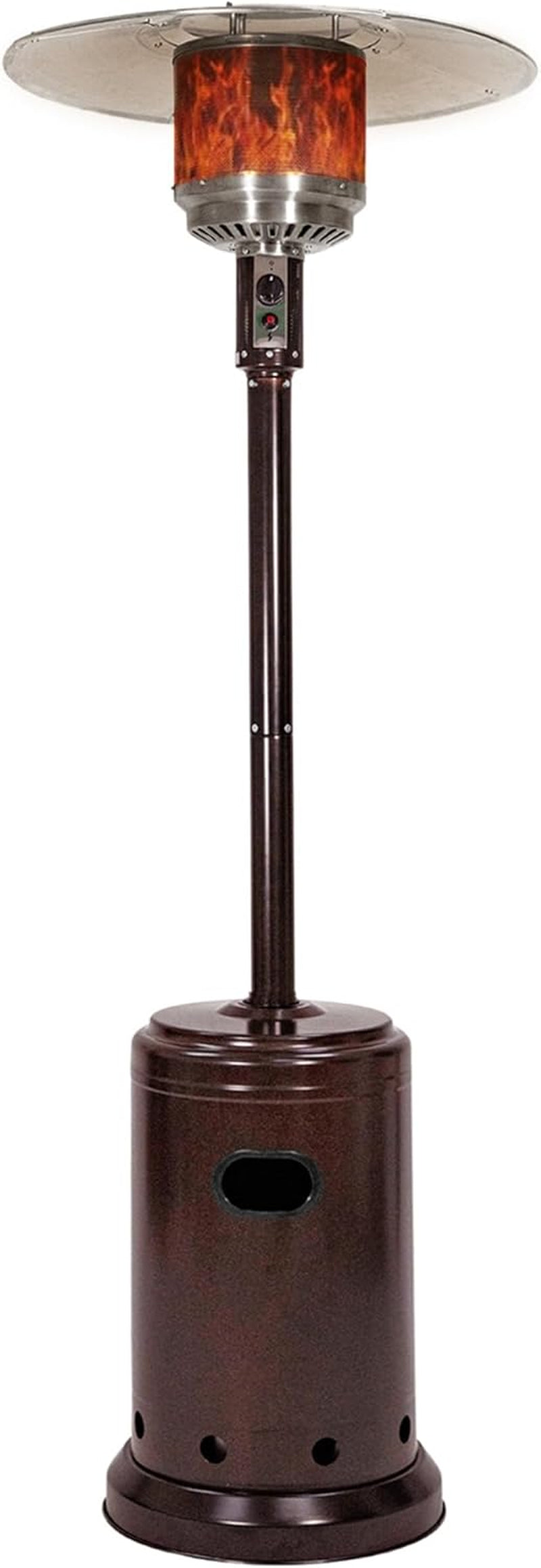 46,000 BTU Outdoor Propane Patio Heater with Wheels, Commercial & Residential, Havana Bronze, with Water Tank, 32.1 X 32.1 X 91.3 Inches (Lxwxh)