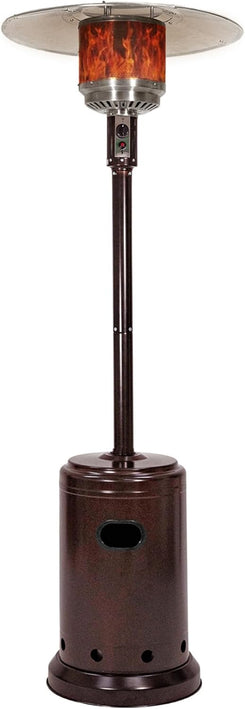 46,000 BTU Outdoor Propane Patio Heater with Wheels, Commercial & Residential, Havana Bronze, with Water Tank, 32.1 X 32.1 X 91.3 Inches (Lxwxh)