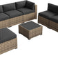 Patio Furniture Sets, 7-Piece Outdoor Patio Furniture with Thick Cushions, Wicker Outdoor Conversation Set Sectional Sofa for Backyard, Poolside, Garden