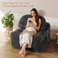 Folding Sofa Bed, Convertible Sleeper Chair with Back Support and Pillow Futon,Boneless Foldable Couch for Living Room/Guest Use/Home Office, Foldable Chair Bed for Adults, Dark Gray