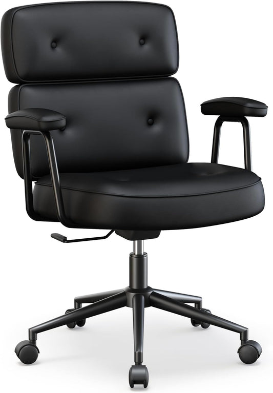 Ergonomic Home Office Desk Chair, Computer Chair with Lumbar Support Adjustable Height Rolling Swivel Executive Task Armrests Chair, Inky