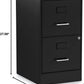 Soho Vertical File Cabinet, 2 Drawers: File/File, Letter, Black, 14" X 18" X 24.1"