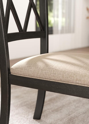 Windvale Set of 2 Black Fabric Upholstered Dining Chairs