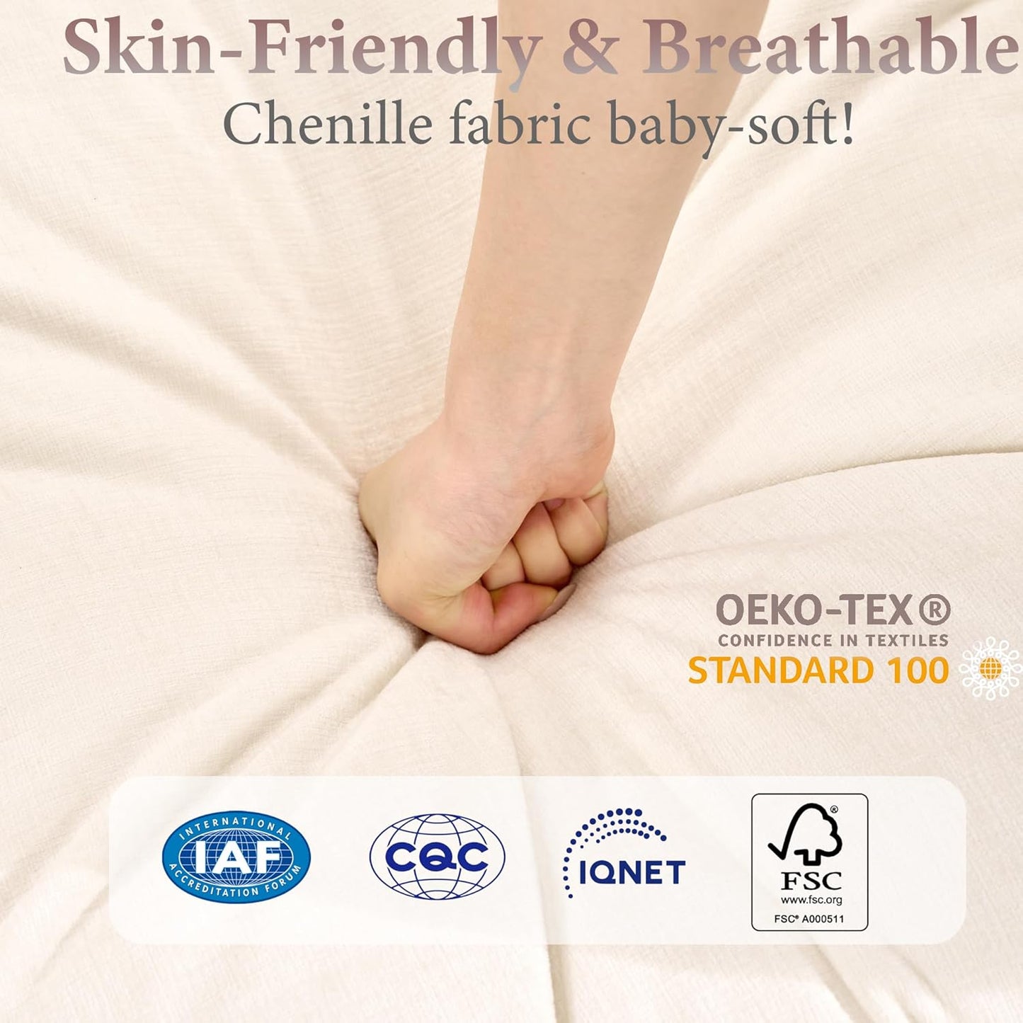 50 Inch Loveseat Sofa | Comfy Small Couch for Bedroom, Living Room, Office | Mini 2 Seater Sofa in a Box | Deep Seat with Double Layer Upholstered Cushion, Removable Cover, Chenille Fabric | Beige