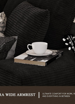 104" L-Shaped Convertible Sectional Sofa with Chaise, Modern Modular Design, Deep Seat Comfort, Easy Setup, Black