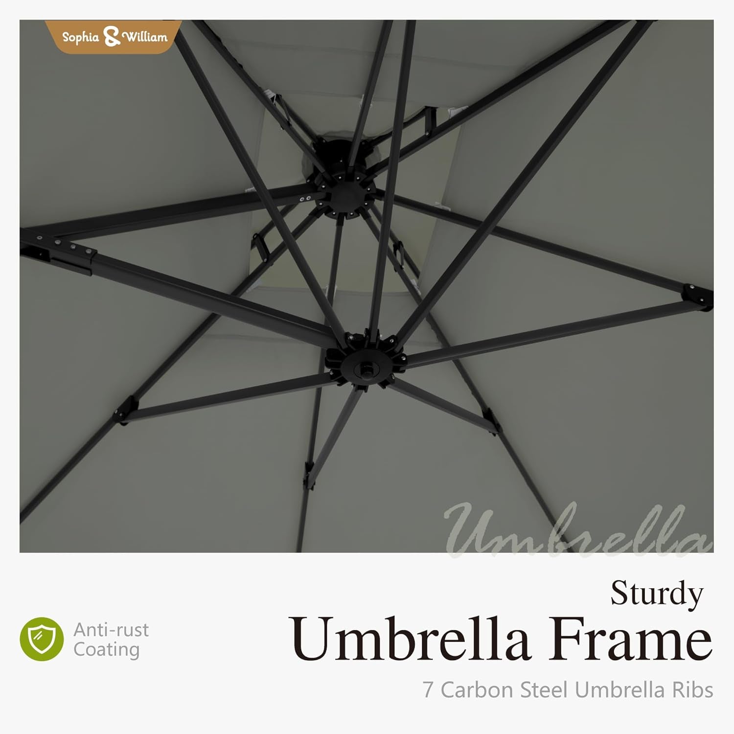 12Ft Cantilever Patio Umbrella with Base, Large Rectangular Umbrellas with 360-Degree Rotation, Aluminum Pole for Garden Pool Backyard, Grey