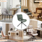 Dining Chairs Set of 4, 360° Swivel Upholstered Mid-Century Modern Kitchen Dining Room Chairs, Armless Faux Leather Accent Side Chair with Padded Back,Metal Legs for Living Room Bedrooms,Green