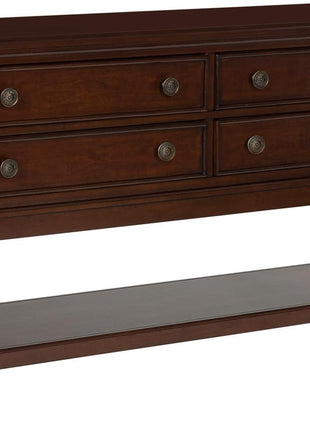 Lavinton Classic 4-Drawer Dining Server with Open Shelf in Dark Brown by Signature Design by Ashley