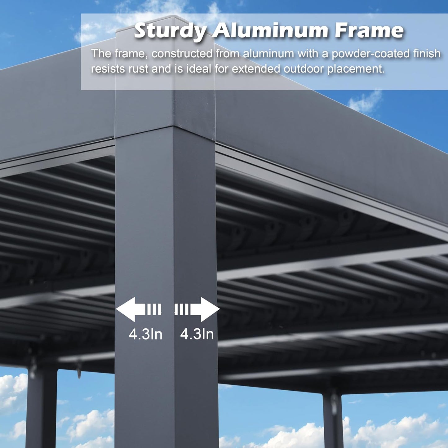 10'X 13' Patio Louvered Pergola Canopy Modern Aluminum Pergola with Adjustable Roof Rainproof Gazebo for Outdoor BBQ Deck Yard Lawn and Garden Deep Grey Hardtop Gazebo (10X13Ft)