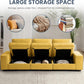 73" Modular Sofa Couch with Seat Storage, Comfy 2-Seater Chenille Fabric Loveseat Sofa for Living Room, Office, Apartment W/Deep Seat, Wide Armrest, USB Charing Removable Cover(Yellow)