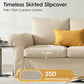 89" 3 Seater Sofa for Living Room, Deep Seated Comfy Couch with High Back Support, Removable Washable Linen Slipcover, Modern Farmhouse Style Rolled-Arm Beige Sofa