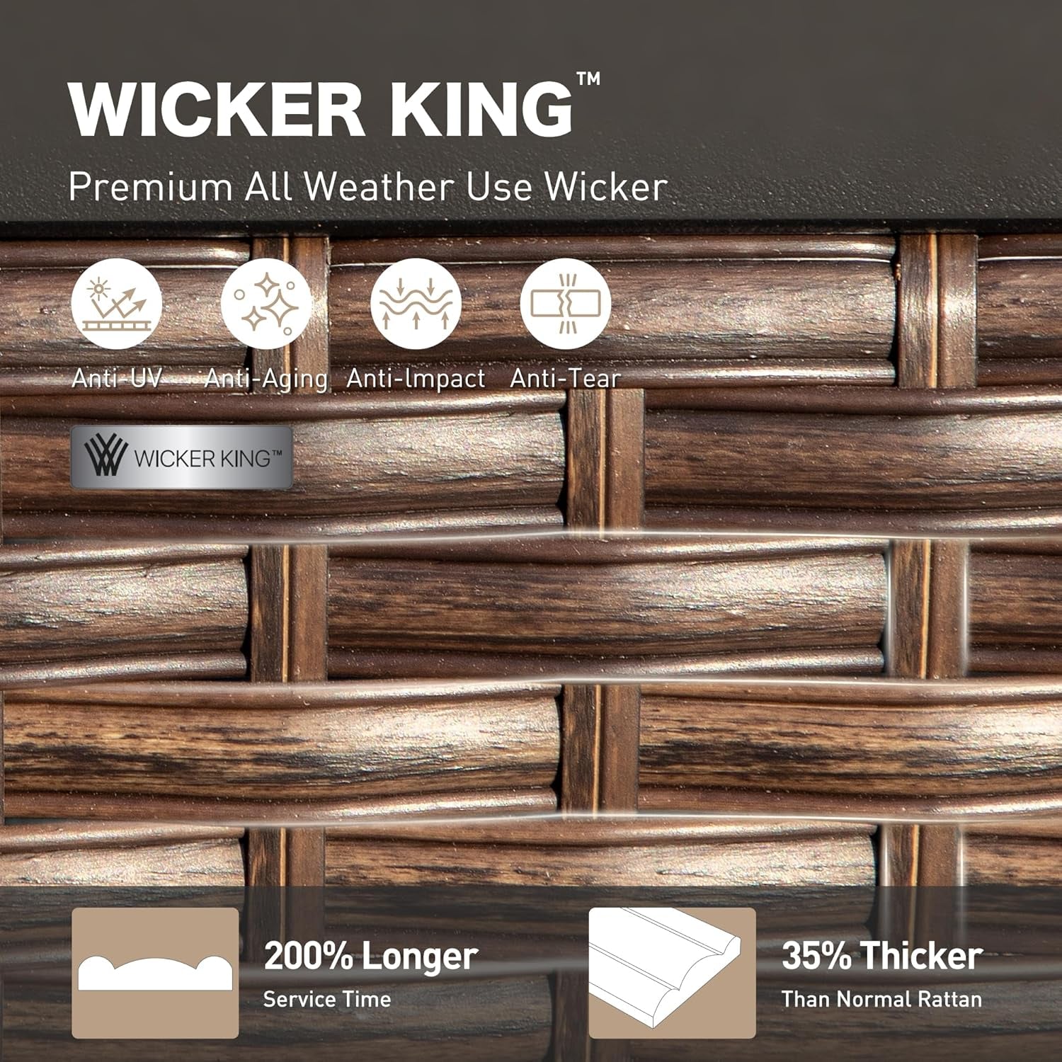 4 PCS Metal Outdoor Patio Furniture Set, Patio Conversation Sets 1 3-Seater Sofa, 2 Swivel Chairs with 5.75" Extra Thick Cushion & Coffee Table, Black Frame Backyard Furniture, Gray