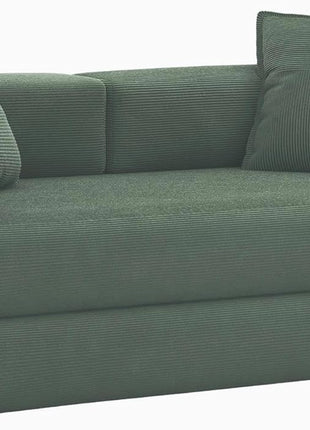 5-in-1 Convertible Green Sofa Bed with Removable Corduroy Cover and High-Density Foam, Includes 2 Pillows – Ideal for Living Room and Bedroom, No Assembly Required