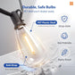 100FT LED Outdoor String Lights with Remote Waterproof Patio Lights with Shatterproof ST38 Replaceable Bulbs, Dimmable outside Hanging Light Connectable for Porch, Backyard, 2200K