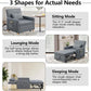 Sleeper Chair,Convertible Sleeper Sofa Chair,Pull Out Sleeper Chair with Adjustable Backrest,Multi-Functiona Lounge Chair for Living Room(Gray)