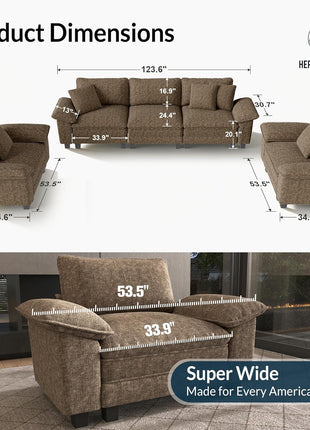 3-Piece Modular Sectional Sofa Set for Elegant Living Spaces