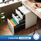 3 Drawer Mobile File Cabinet with Lock, under Desk Metal Filing Cabinet for Home Office/Legal/Letter/A4 File, Fully Assembled except Wheels, White