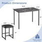 Kitchen Table and Chairs for 4, Dining Room Set with PU Chairs/Stools, Heavy-Duty Metal Frame, Faux Marble Tabletop, Space-Saving Design for Small Spaces, Easy Assembly, Veined Black