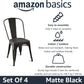 Metal Dining Chairs, Matte Black, 1 Count (Pack of 4)