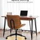 Mid-Century Modern Home Office Chair,Adjustable Height Desk Chair with Walnut Finish&Pu Leather,Armless Executive Computer Chair with 360° Swivel Rolling Wheels for Vanity, Bedroom&Workspace (Brown)