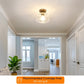 DSMJFU Semi Flush Mount Ceiling Light, Vintage Small Ceiling Light Fixture, Thickened Glass Hallway Lighting Fixture, Brass Kitchen Ceiling Mount Light for Entry Way, Bedroom, Bathroom, Porch