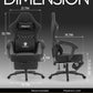 Gaming Chair with Footrest, Breathable Fabric Ergonomic Gamer Chair for Home Office, Extendable Long Leg Rest for Napping, Soft Seat with Lumbar Support, Gel Pad and Storage Bag, Black