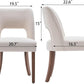 Wooden Dining Chairs Set of 2, Modern Fabric Upholstered Dining Room Chair Kitchen Chairs, Farmhouse Dinner Chair for Kitchen Dining Room, Beige