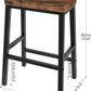 Bar Stools, Set of 2 Bar Chairs, 23.6 Inch Saddle Stools, Kitchen Counter Seat with Footrests, Industrial Barstools for Dining Room, Kitchen, Counter, Rustic Brown and Black BF02MD01