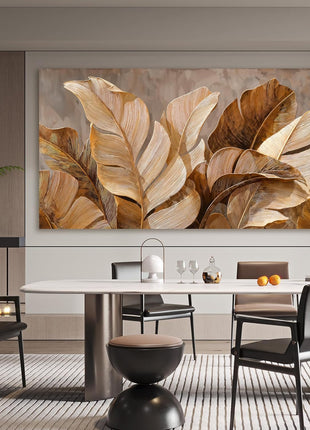 Botanical Canvas Wall Art - Contemporary Brown Artwork for Living Room, Bedroom, and Office Decor - 20" x 40