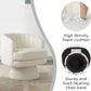 Swivel Accent Chair with Armrest, Modern 360 Degree Swivel Barrel Chair with Curve Back and Soft Cushion,Comfy round Sherpa Teddy Armchair Single Sofa for Living Room,Bedroom,Waiting Room,Beige