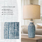 22.75" Table Lamps for Bedroom Living Room Boho Lamp Set of 2 Farmhouse Lamp Bedside Nightstand Small Rustic Vintage Retro Modern Table Lamp Light Home Office Desk Deco Gifts, Blue