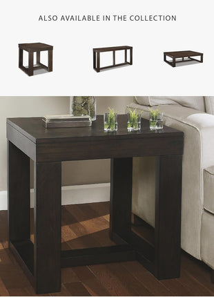 Signature Design by Ashley Watson Classic Oversized Square End Table in Dark Brown Finish
