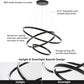 Elegant 3-Rings Black Modern LED Chandelier – Fully Dimmable High Ceiling Pendant Light for Dining Room, Living Room, Foyer & Staircase (Warm White 3000K, Adjustable Size 15.7"-31.4")