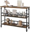 43" Console Table, 3-Tier Entryway Narrow Side Table with Shelves, Sofa Table for Living Room, Hallway, Bedroom, Rustic (Retro Brown)