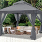 Pop up Gazebo 13X13 - Outdoor Canopy Tent with Mosquito Netting for Patio Garden Backyard(Gray)